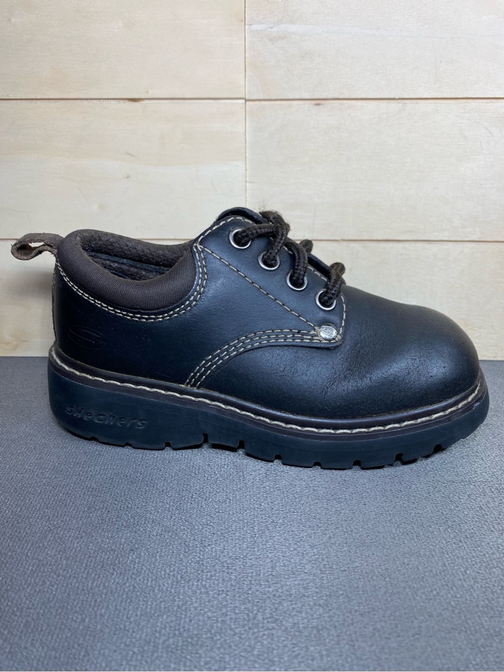 Skechers Y2K Sneakers Vintage Brown Leather Kid's Youth Size 11.5 Shoes 8174L